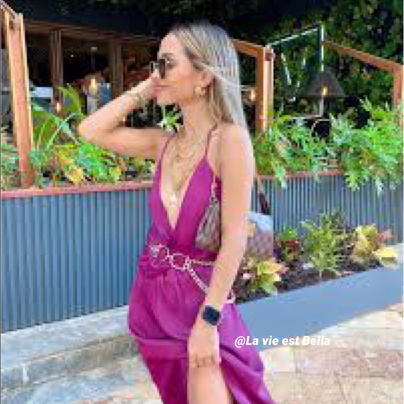 Zara Satin Effect Knotted Slip Dress 